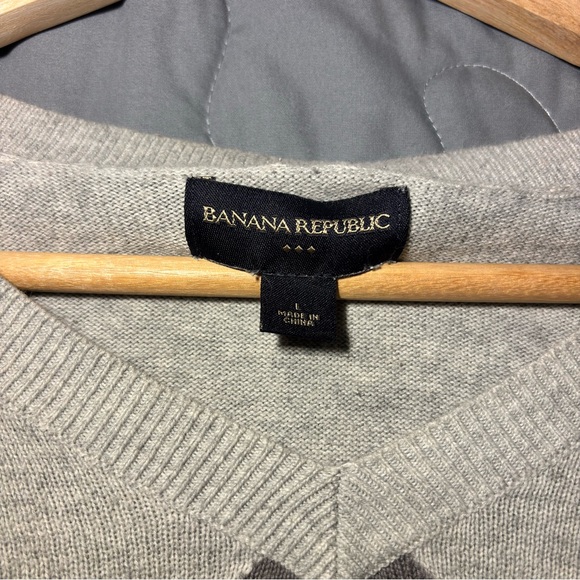 Vintage Banana Republic Gray Argyle Sweater | Preppy Grandpa Energy 👴✨ - Picture 3 of 6